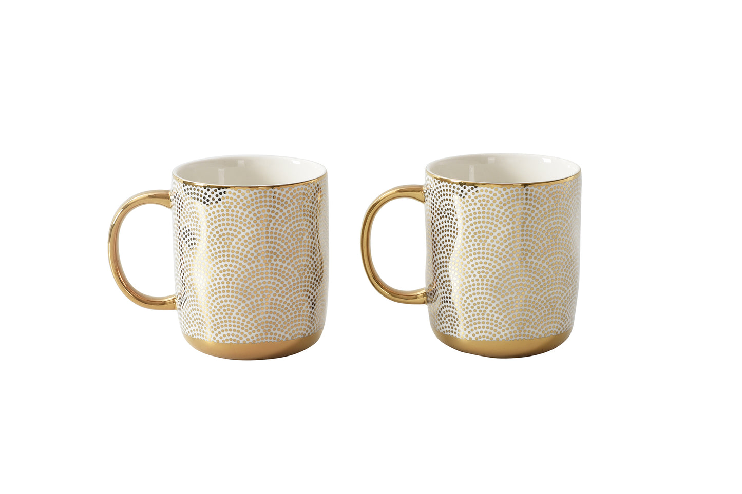 Pampa Bay Get Gifty Set of 2 Dotted Gold Porcelain Mugs in Gift Box

Luxury gold dotted porcelain mugs with gold handles

Elegant Pampa Bay mug gift set for coffee and tea