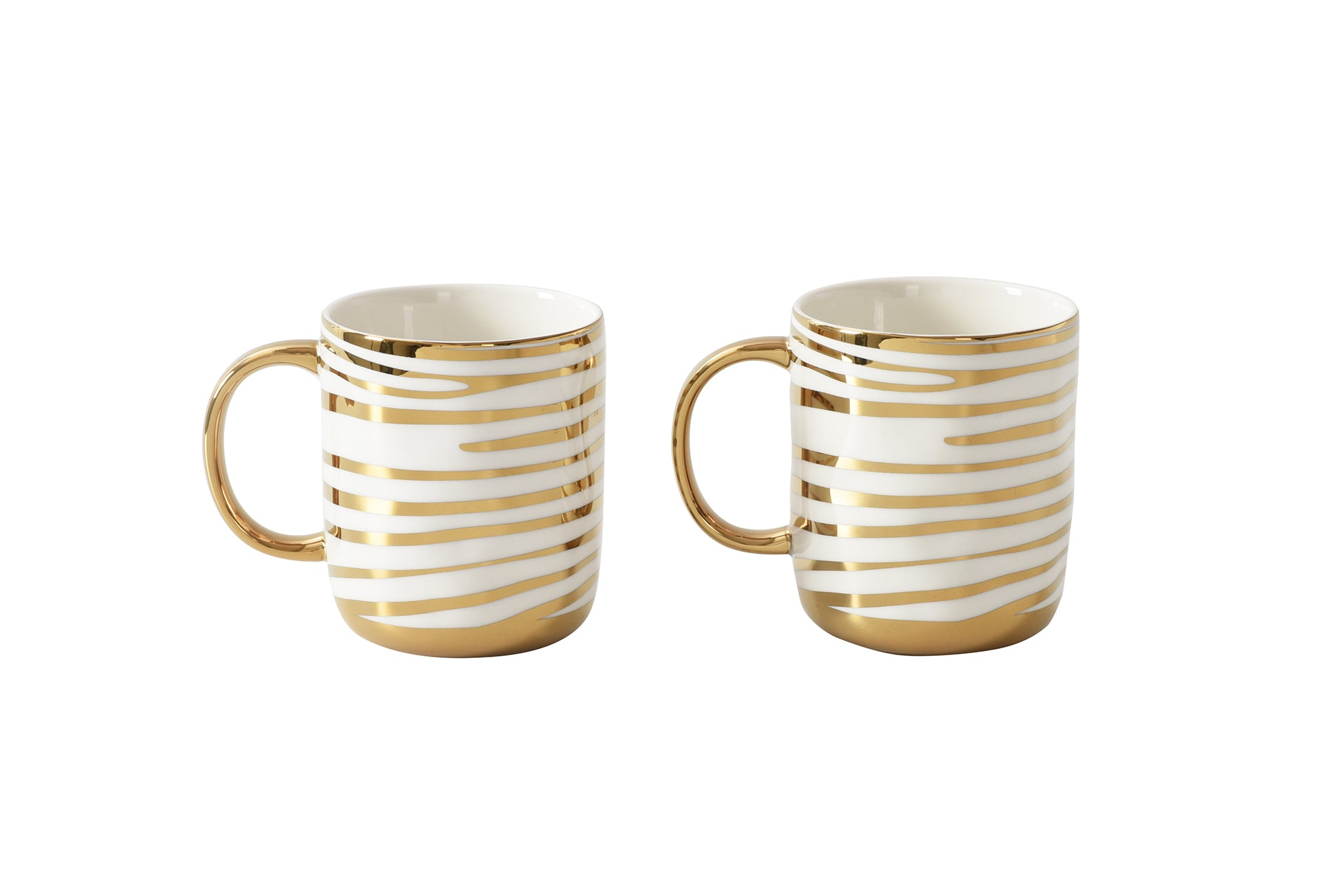 Pampa Bay Get Gifty Set of 2 Striped Mugs with gold detailing

Luxury gold striped porcelain mugs – 16oz coffee mugs

Giftable striped mugs with gold handles by Pampa Bay

Elegant porcelain mug set for coffee and tea