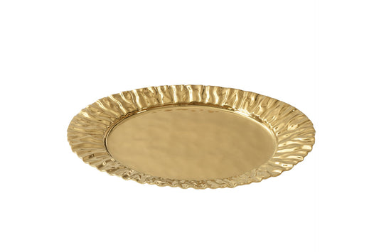 Pampa Bay Mascali D'Oro Large Platter | Gold Porcelain Serving Platter - Peak Home Decor