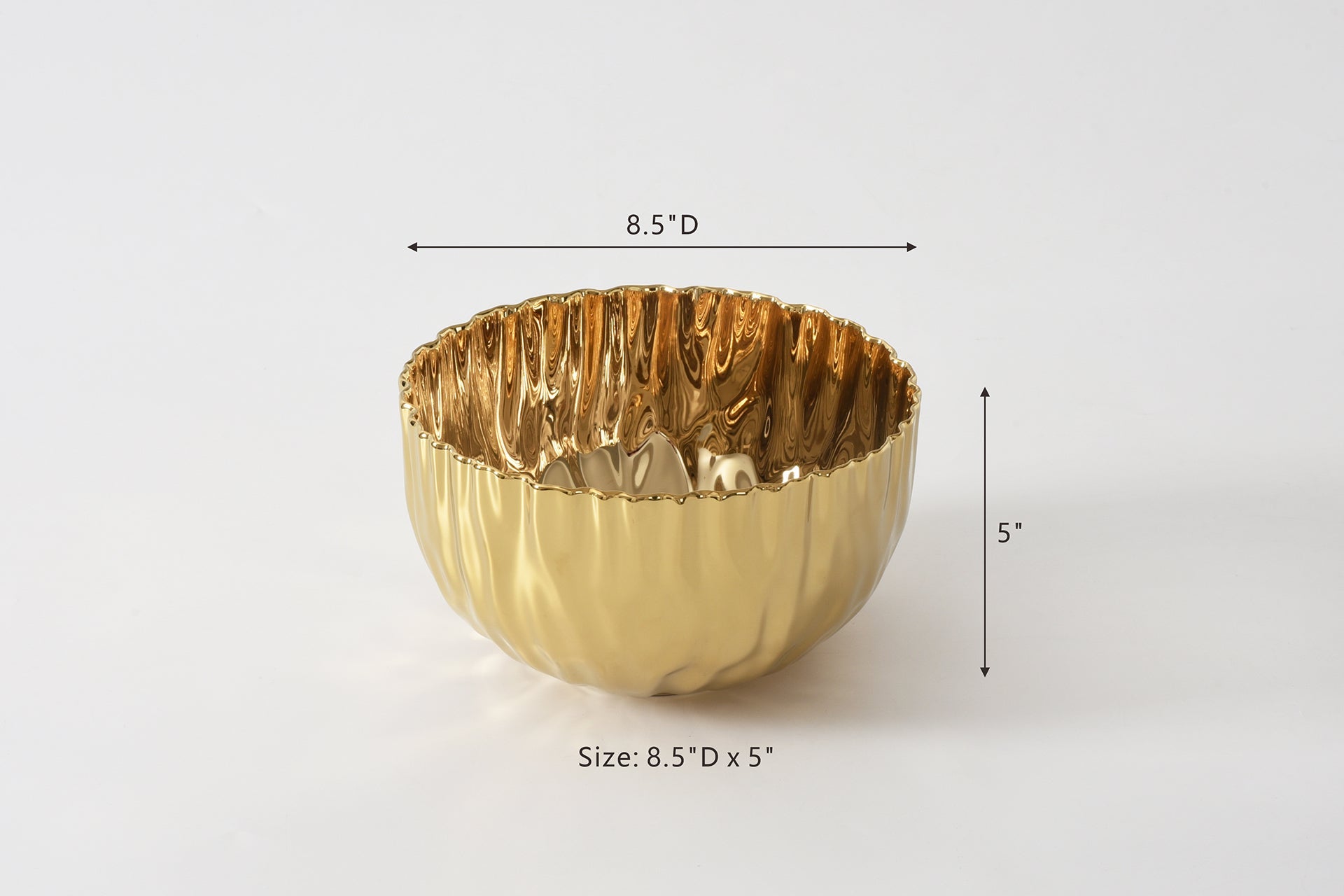 Pampa Bay Mascali D'Oro Medium Bowl | Gold Porcelain Serving Bowl - Peak Home Decor