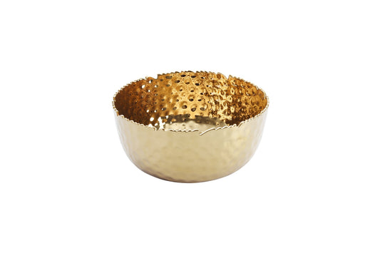 Golden Millennium Bowl (Large) – hammered gold porcelain serveware
Luxury large porcelain bowl with gold titanium finish from Pampa Bay
Elegant gold textured large bowl for salads or serving