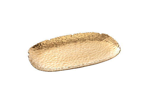 Pampa Bay Golden Millennium medium platter in hammered gold porcelain