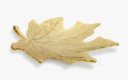 Marquise Gold Leaf Dish | Luxury gold glass decorative platter and centrepiece UK