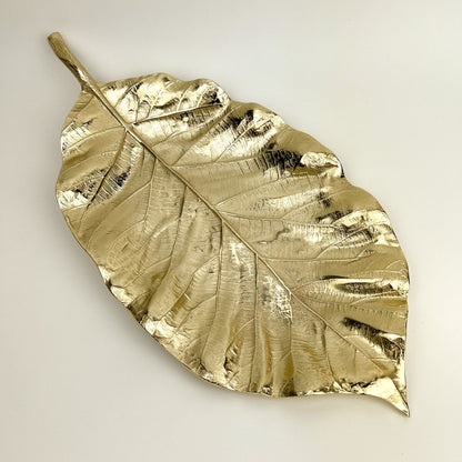 Aurora Gold Leaf Tray | Large luxury gold decorative centrepiece tray UK