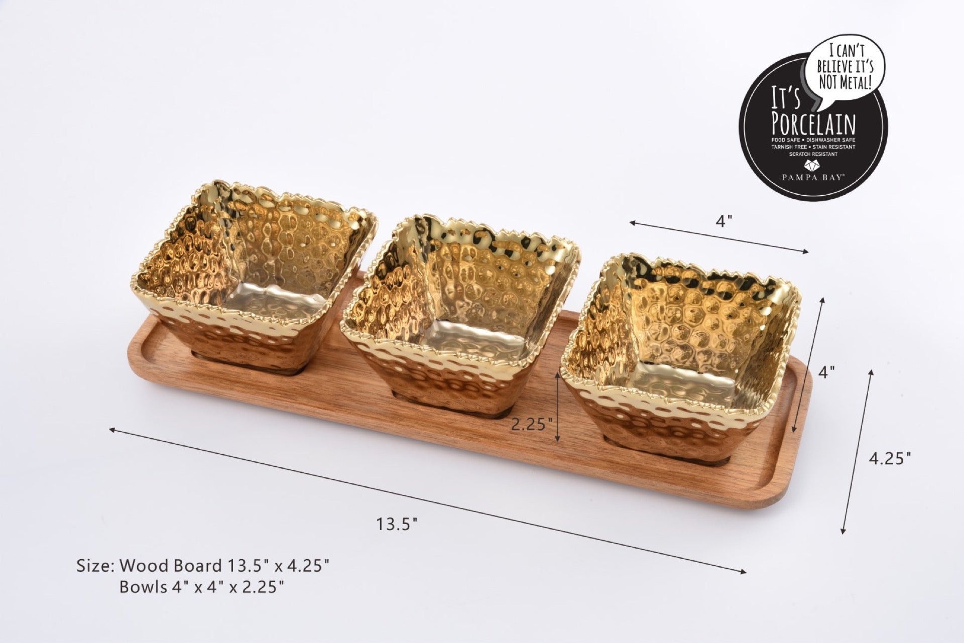 Golden Millennium Entertaining Set – 4 Pcs - Peak Home Decor