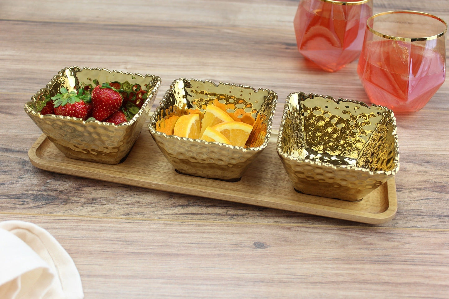 Golden Millennium Entertaining Set – 4 Pcs - Peak Home Decor