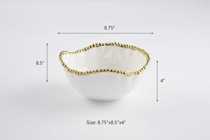 Golden Salerno Bowl - Medium - Peak Home Decor
