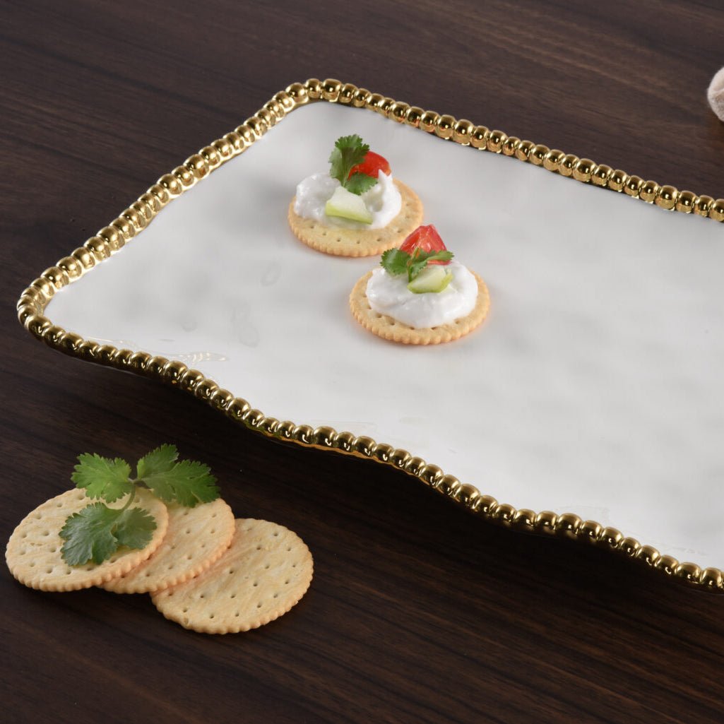 Golden Salerno Platter - Small - Peak Home Decor