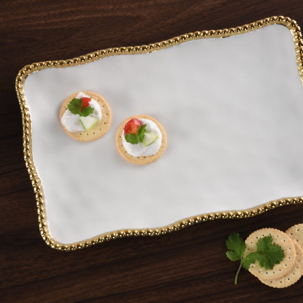 Golden Salerno Platter - Small - Peak Home Decor