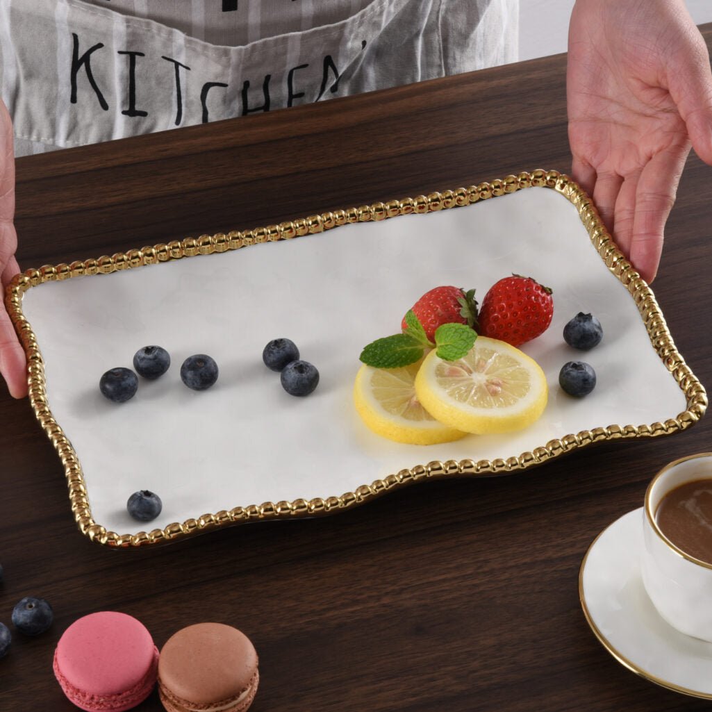 Golden Salerno Platter - Small - Peak Home Decor