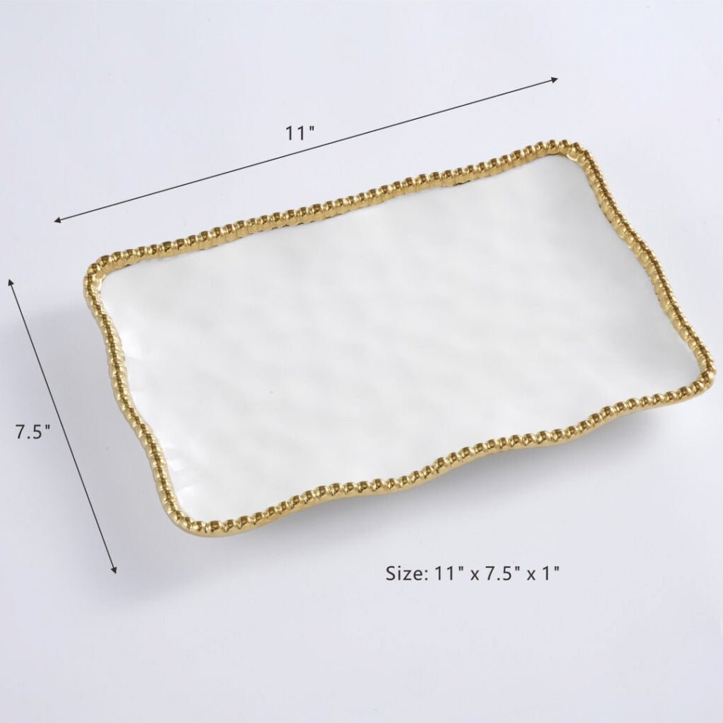 Golden Salerno Platter - Small - Peak Home Decor