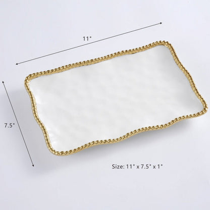 Golden Salerno Platter - Small - Peak Home Decor