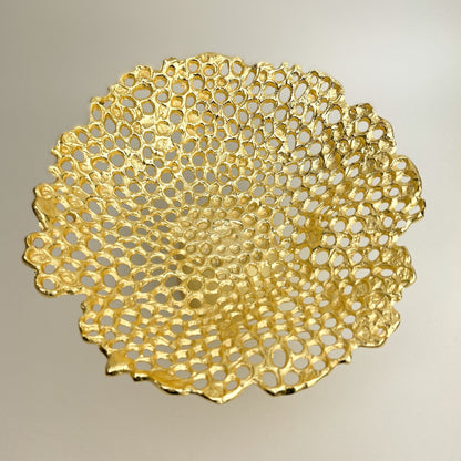 Textured Gold Pedestal Bowl - Peak Home Decor
